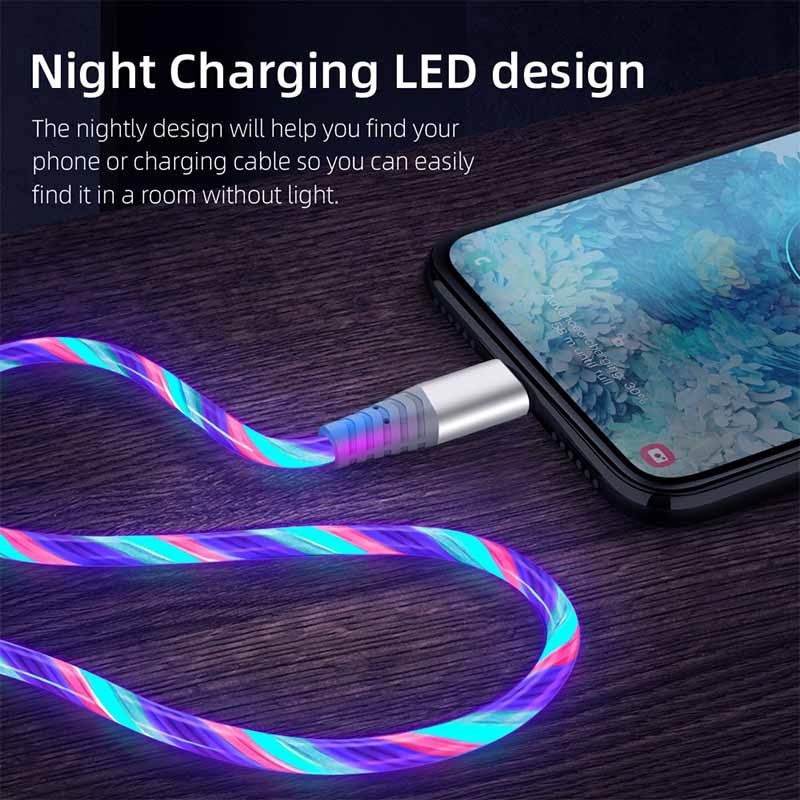 2m Glowing Cable Flowing LED