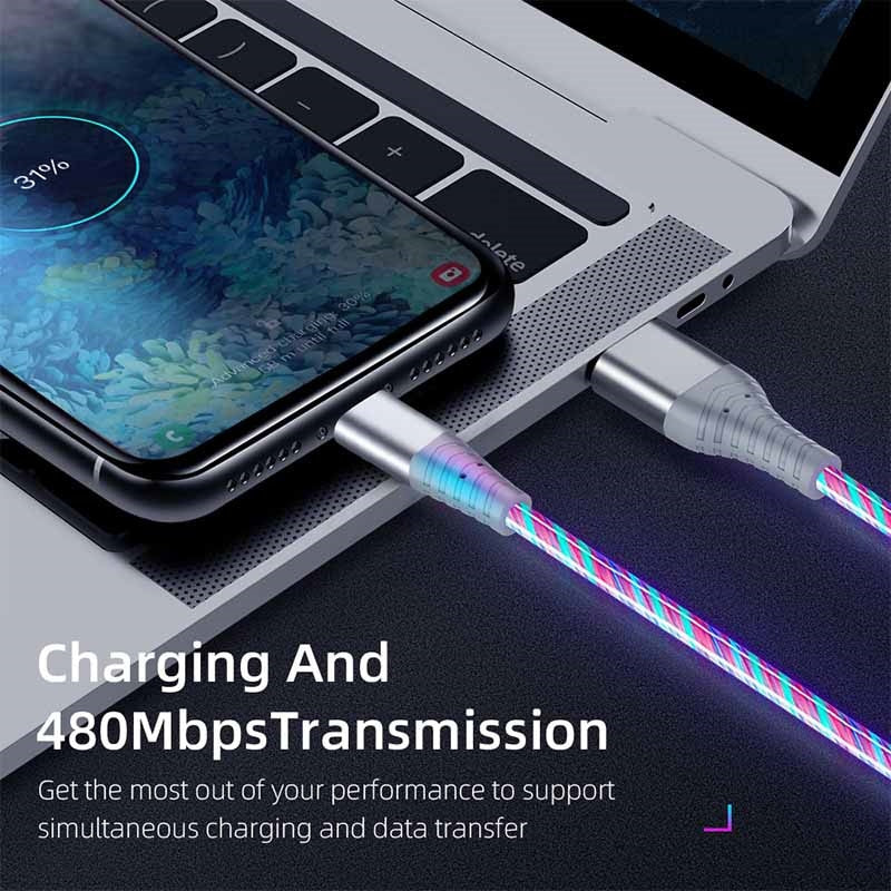 2m Glowing Cable Flowing LED