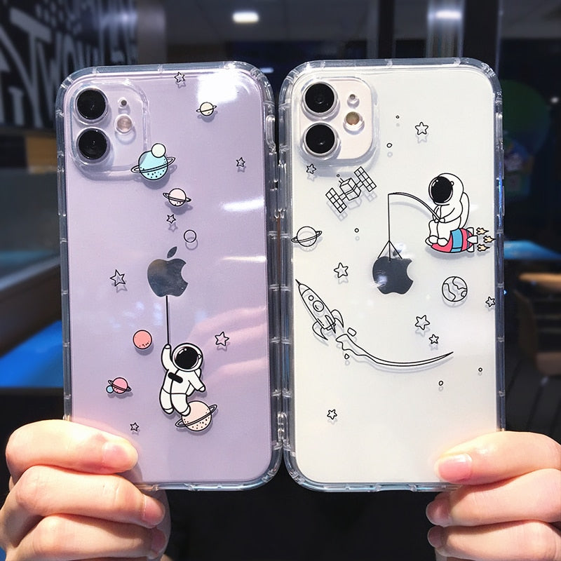 Cartoon Astronaut Case iPhone [11/12/13/14]